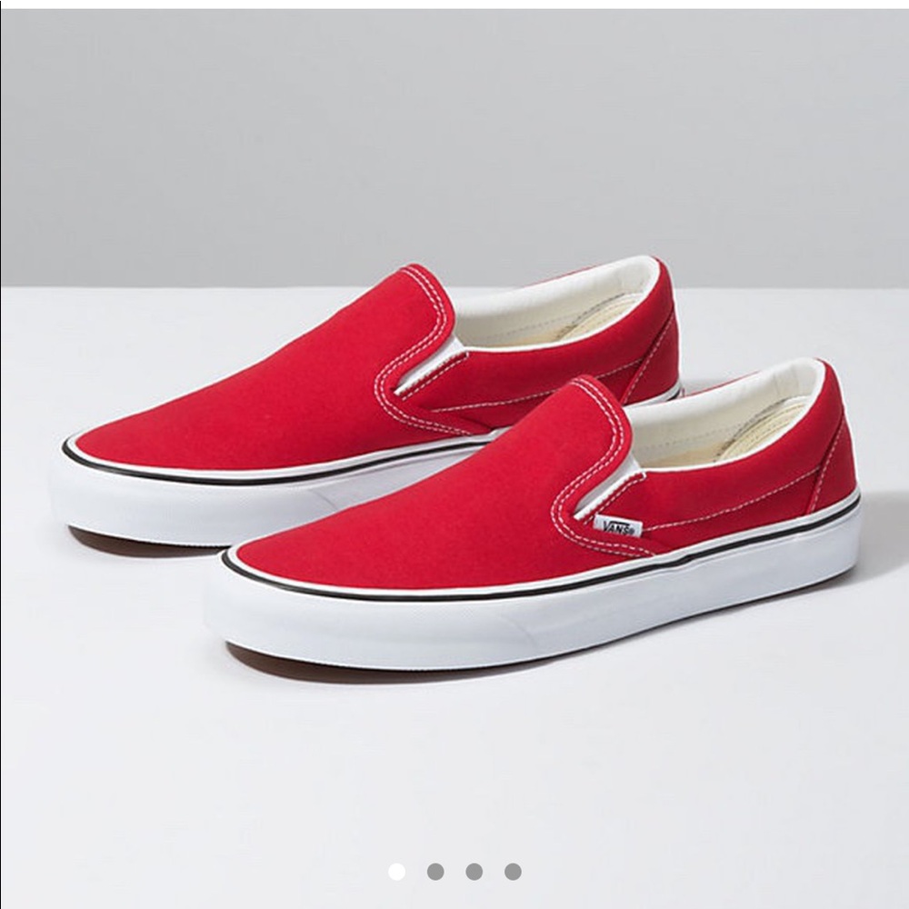 Red slip on vans